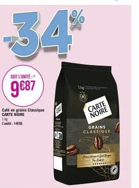 Promo café en grains Carte noire Casino Supermarchés