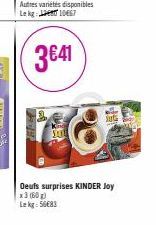 HA  GUC  MEN  3€41  Oeufs surprises KINDER Joy  x3 (60 g) Lekg: 56083 