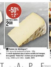 -50% 2⁰  SOIT PAR 2 L'UNITÉ:  2€81 