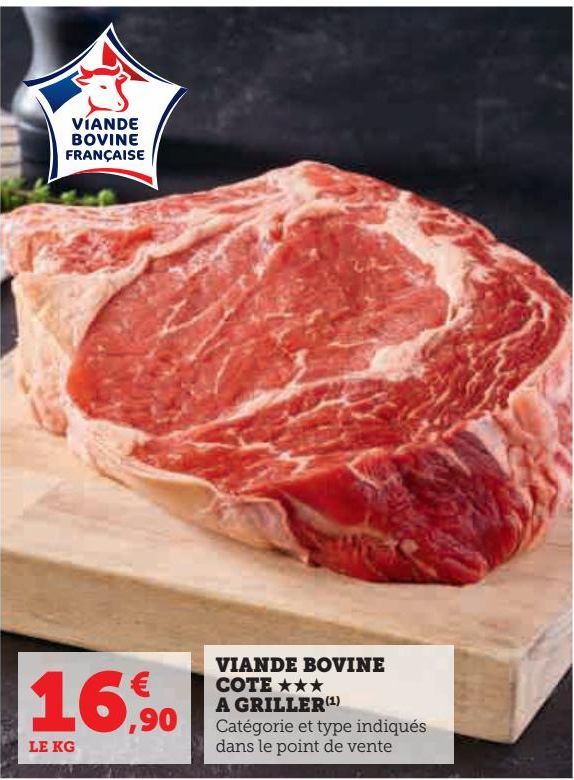 VIANDE BOVINE COTE A GRILLER 