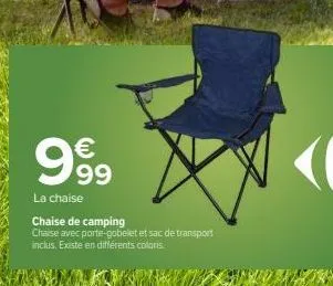 un siège incomparable - chaise de camping avec porte-gobelet et sac de transport inclus, maintenant disponible en différents coloris à un prix exceptionnel!