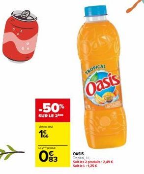 Jusqu'à -50% de Réduction sur le Pack Oasis Tropical de 2 produits, 1L chacun ! Seulement 2,49€ au lieu de 3,74€ !