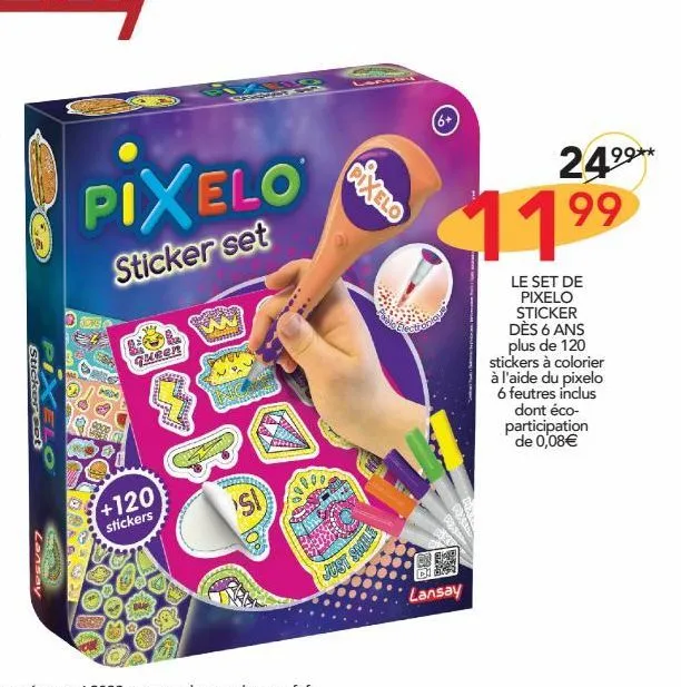 le set de pixelo sticker des 6 ans