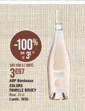 -100%  3⁰  LE  SOIT PAR 3 LUNITE  3697  AOP Bordeaux COLORS  FAMILLE BOUEY  Rose 75 cl L'unité 595 