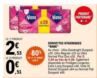 serviettes hygiéniques Nana