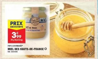 399  37518,66  prix  decouverte ld.  pays gourmand  miel des hauts-de-france  5004498 