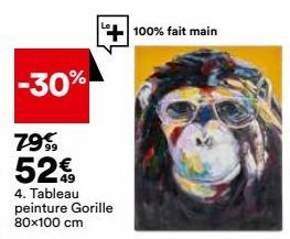 -30%  79€  52€  4. Tableau peinture Gorille 80x100 cm  100% fait main 