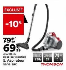 aspirateur sans sac thomson