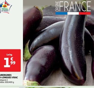 FRUITS LEGUMES DE FRANCE  Lekg  €  1.⁹9⁹9 