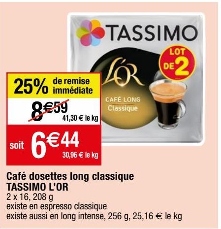 capsules de café Tassimo