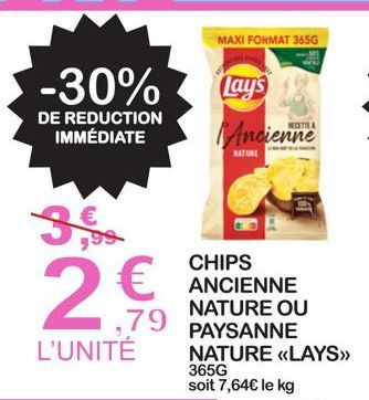 chips ancienne nature ou paysanne nature Lays