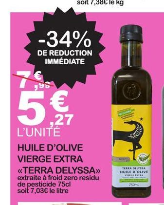 huile d`olive vierge extra terra delyssa