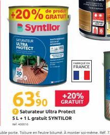 SATURATEUR ULTRA PROTECT  de  +20% GRATUIT Syntllor  63%  FABRIQUE  FRANCE  Saturateur Ultra Protect  5L + 1 L gratuit SYNTILOR 400010  +20% GRATUIT 
