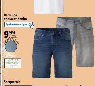 bermuda en sweat denim egalement en ligne  9.99  scheis  oeko-tex 