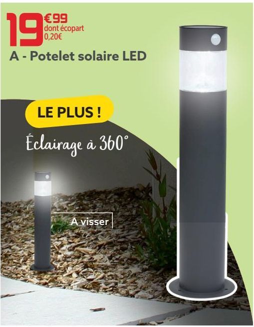 Potelet solaire LED