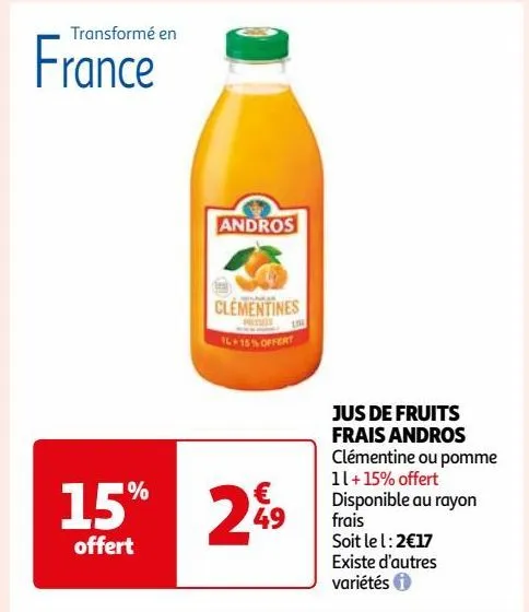 jus de fruits frais andros