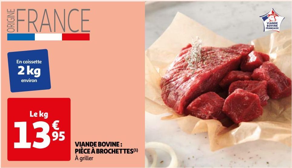 VIANDE BOVINE : PIÈCE À BROCHETTES