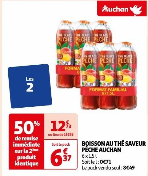 boisson au thé saveur pêche auchan