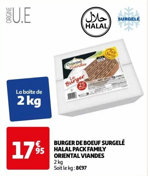 burger de boeuf surgelé halal pack family oriental viande