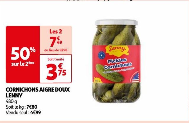 CORNICHONS AIGRE DOUX LENNY