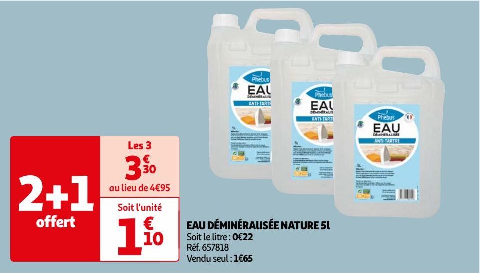 EAU DÉMINÉRAlISÉE NATURE 5l