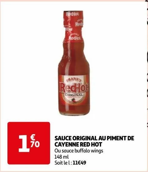 sauce original au piment de cayenne red hot