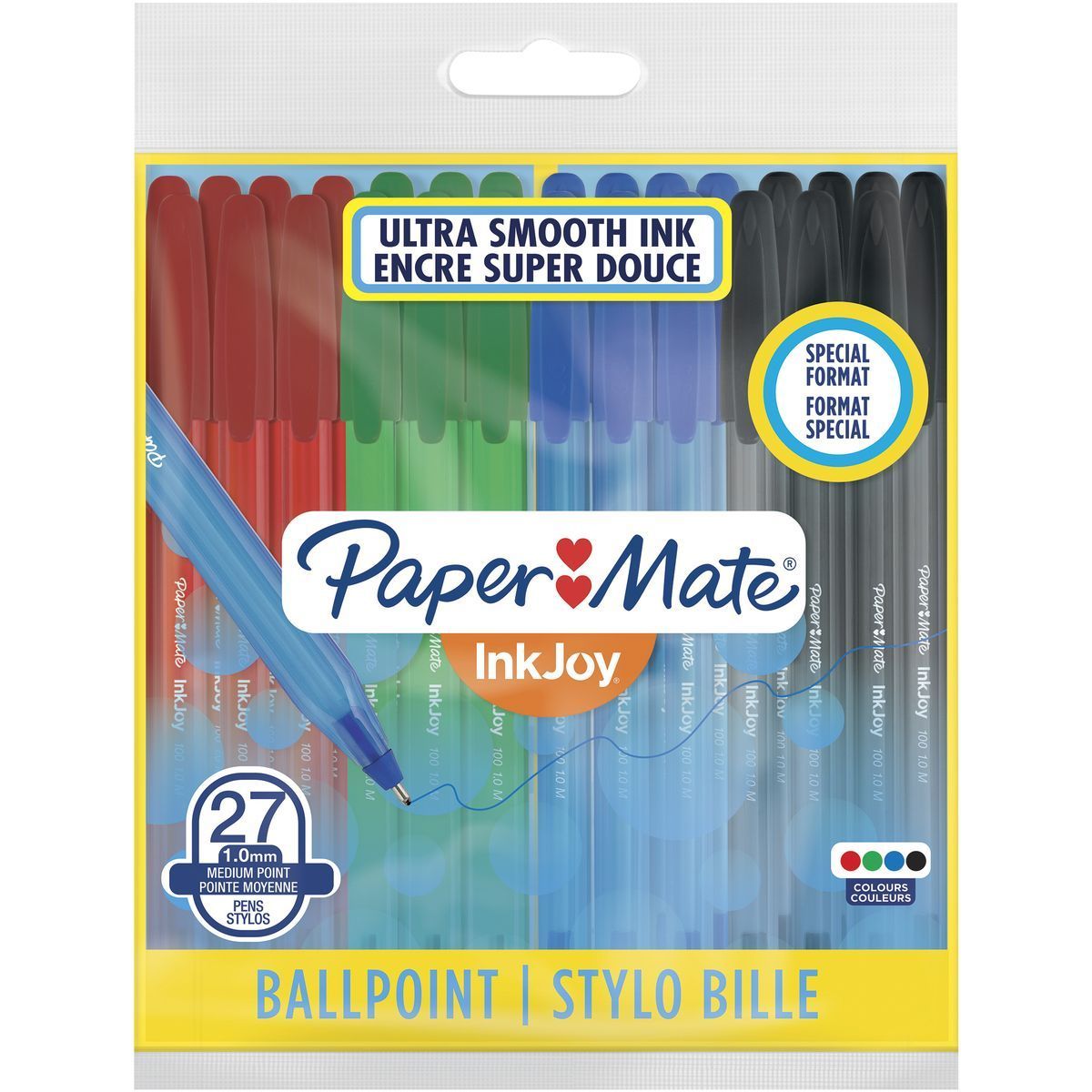 27 STYLOS BILLE INKJOY PAPERMATE