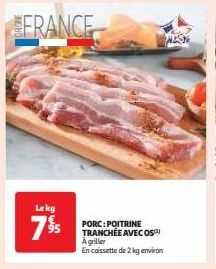 PORC : POITRINE TRANCHEE AVEC OS