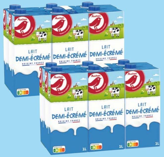 LAIT DEMI-ÉCRÉMÉ AUCHAN