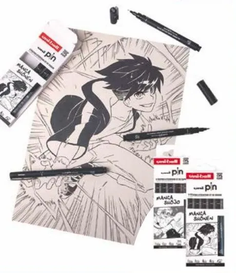 5 feutres d'écriture et de dessin manga shonen
