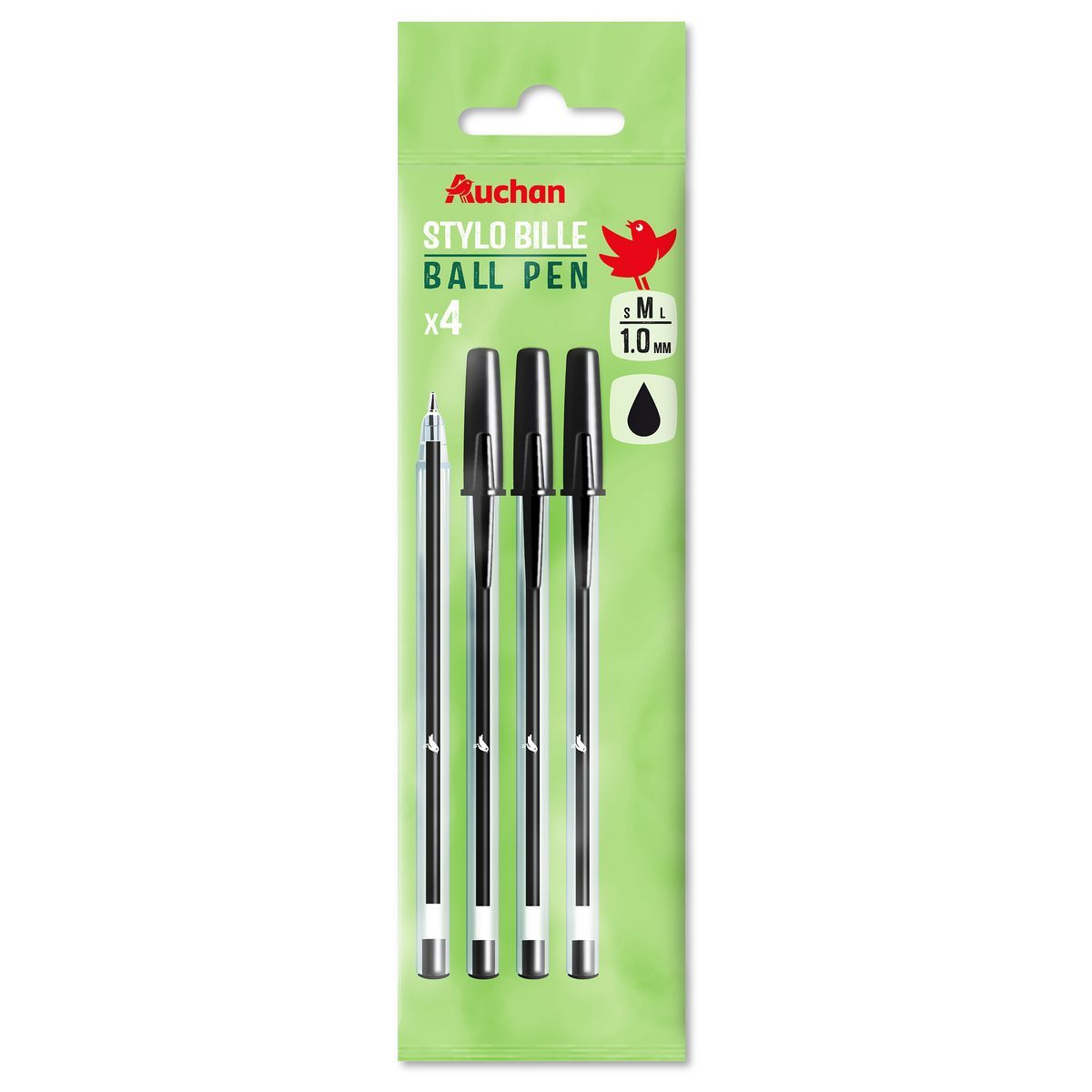 4 STYLOS BILLES AUCHAN