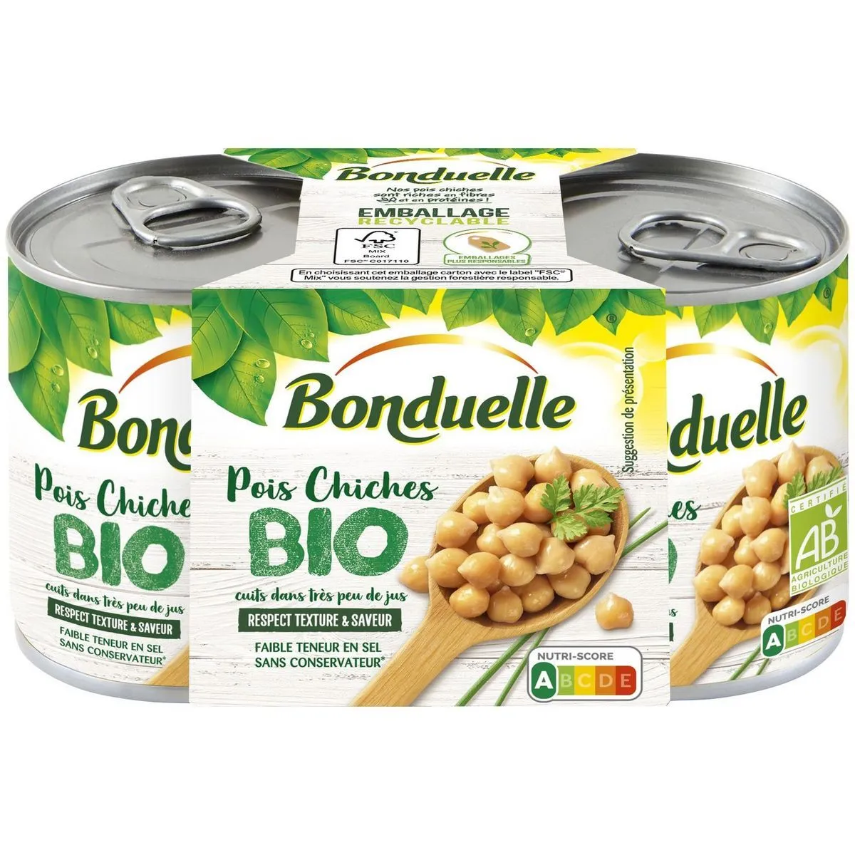 pois chiches cuits dans très peu de jus bio bonduelle