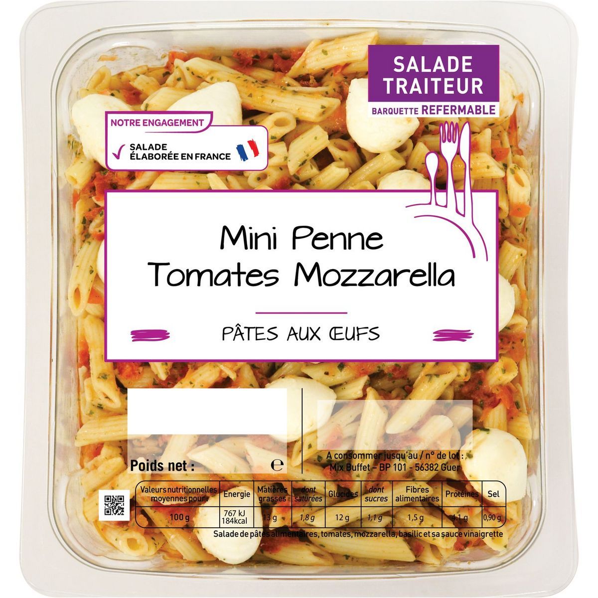 MINI PENNE TOMATE MOZZARELLA 