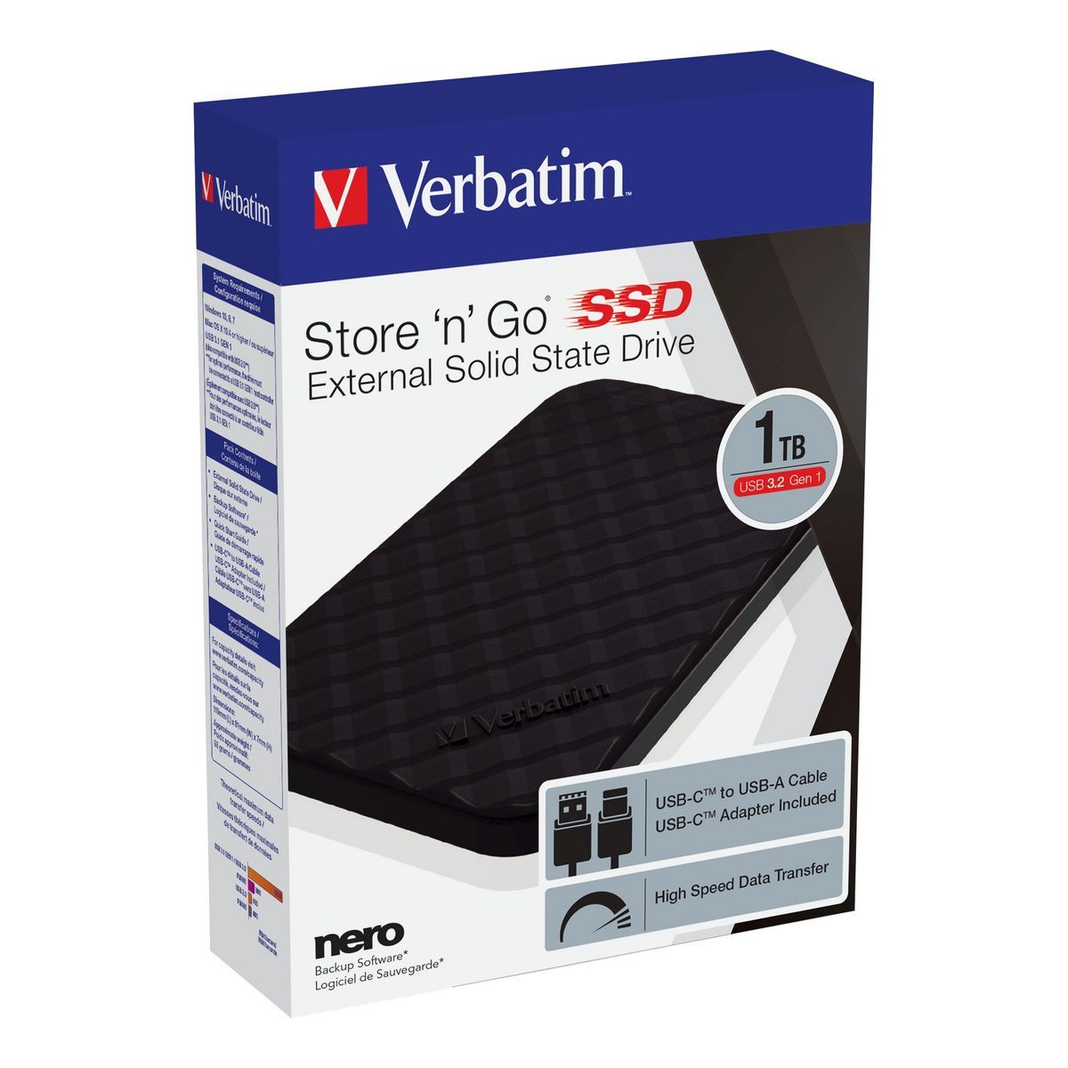 DISQUE SSD EXTERNE VERBATIM USB 3.2 1TO