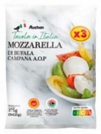 MOZZARELLA DI BUFALA AOP AUCHAN TAVOLA IN ITALIA