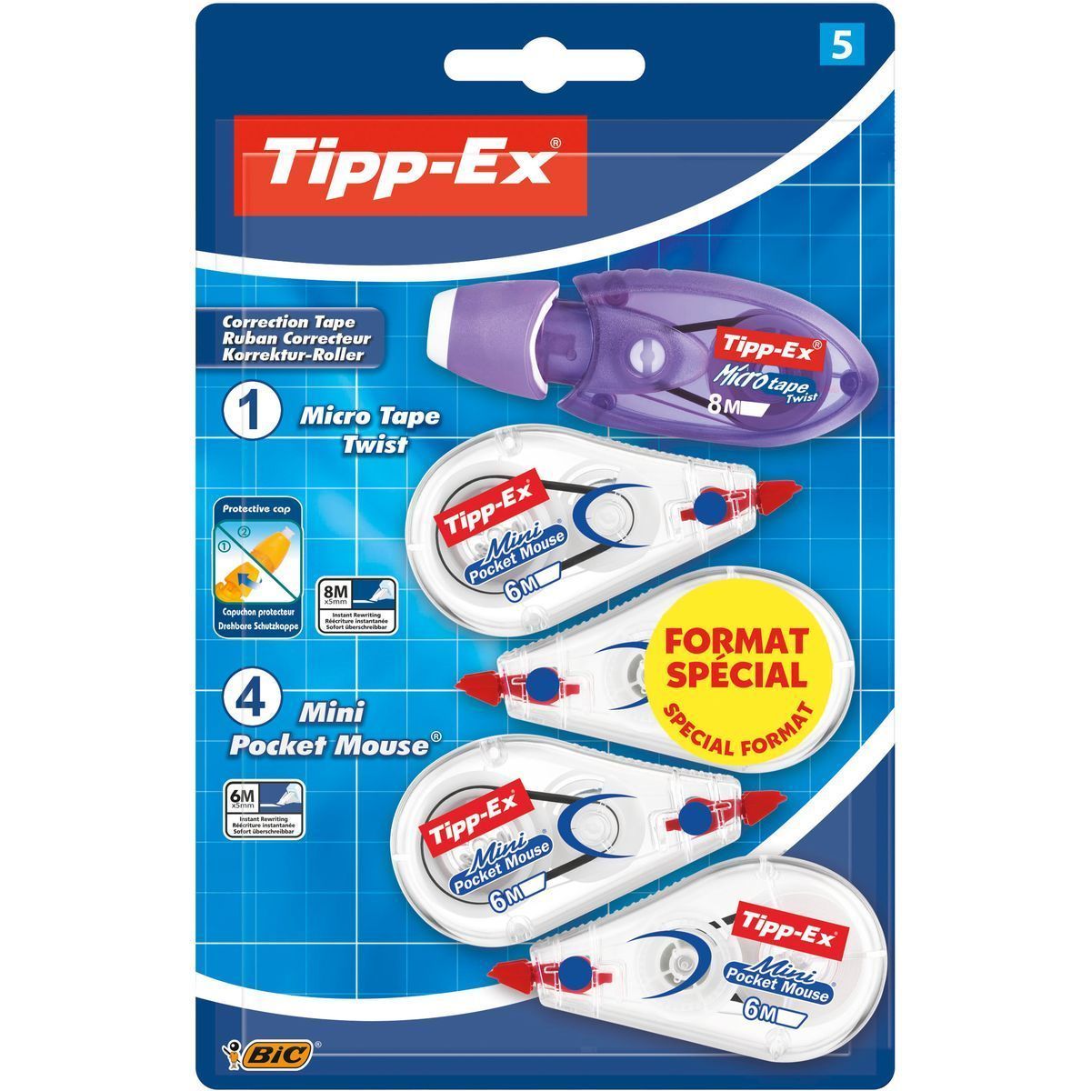 5 MINI SOURIS CORRECTRICES TIPP EX