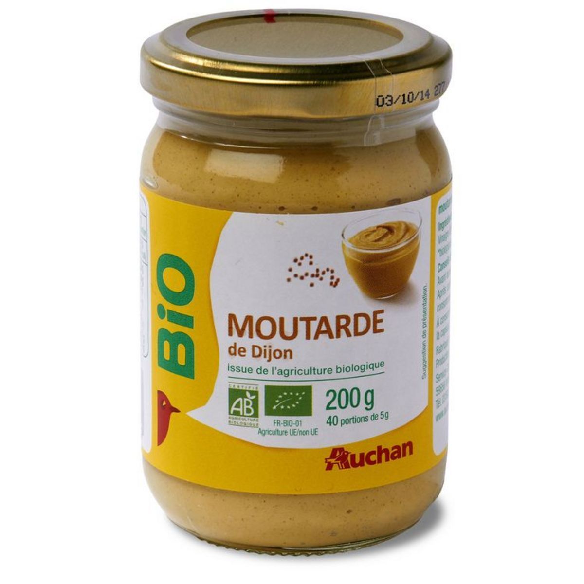 MOUTARDE DE DIJON AUCHAN BIO