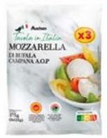 MOZZARELLA DI BUFALA AOP AUCHAN TAVOLA IN ITALIA