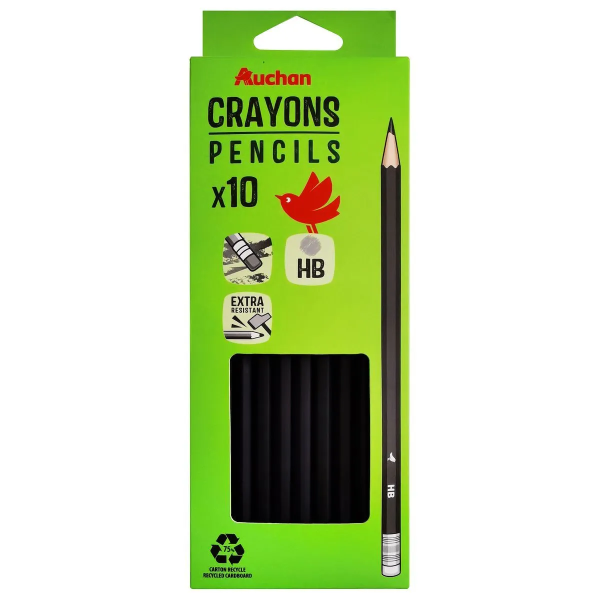 10 crayons graphite auchan 