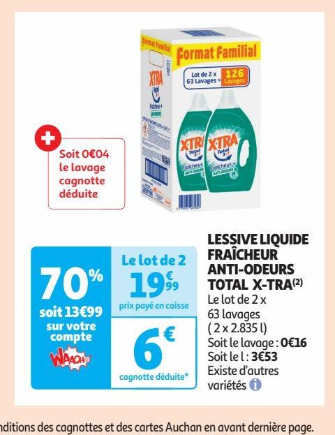 LESSIVE LIQUIDE FRAÎCHEUR ANTI-ODEURS TOTAL X-TRA(2)