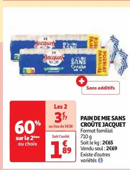 pain de mie sans croûte jacquet