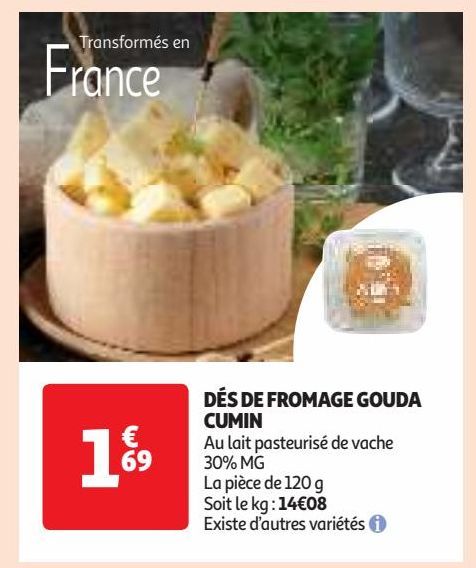 DÉS DE FROMAGE GOUDA CUMIN