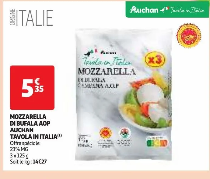 mozzarella di bufala aop auchan tavola in italia(1)