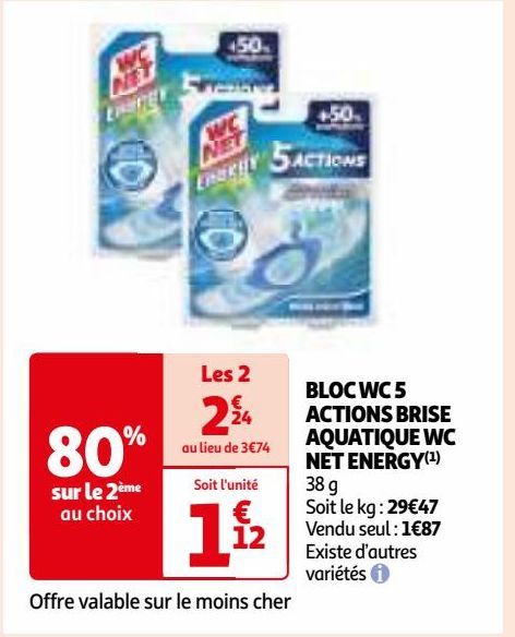 BLOC WC 5 ACTIONS BRISE AQUATIQUE WC NET ENERGY