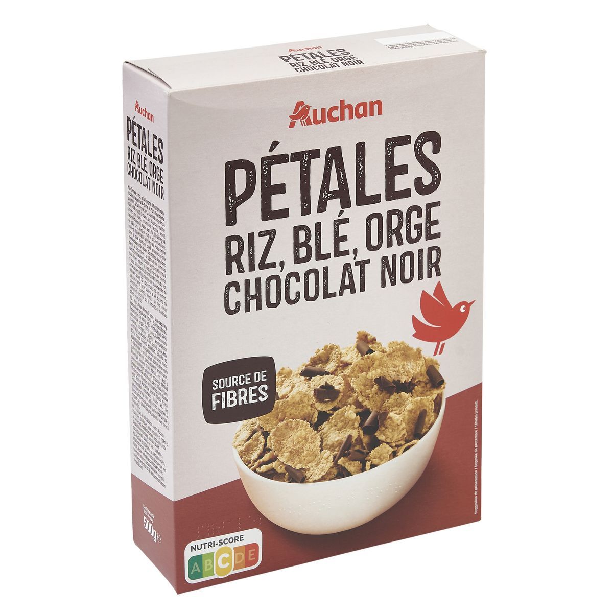 PÉTALES DE RIZ BLÉ ORGE CHOCOLAT NOIR AUCHAN