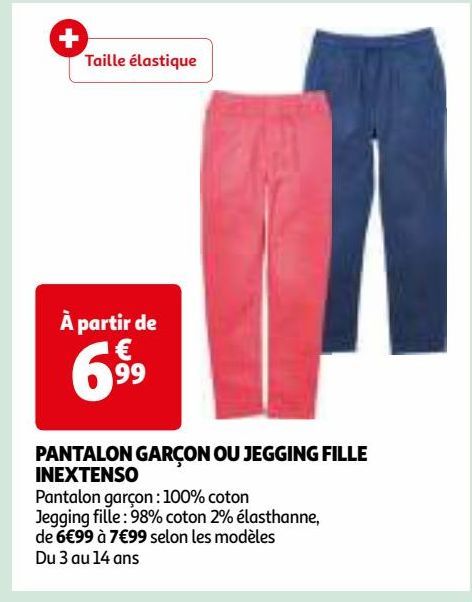 PANTALON GARÇON OU JEGGING FILLE INEXTENSO