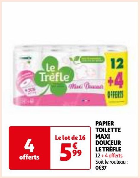 PAPIER TOILETTE MAXI DOUCEUR LE TRÈFLE