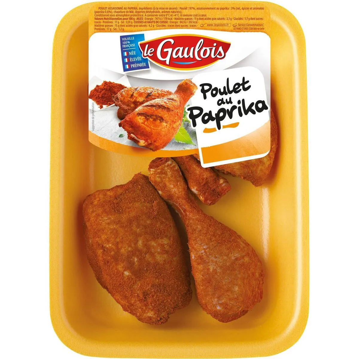 cuisses de poulet  découpées au paprika  le gaulois