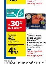 saumon fumé Carrefour