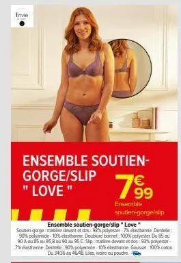 envie  ensemble soutien-gorge/slip "love"  799  ensemble soutien-gorge/slip 